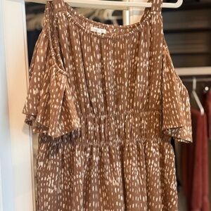 Maurices Brown and White Blouse